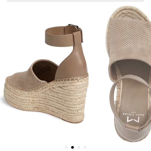 Marc Fisher Taupe/Neutral platform espadrilles.  Size 5 - Picture 2 of 11